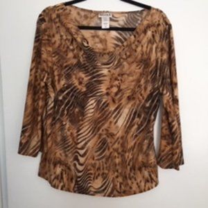NICOLA BLOUSE.  SIZE XL.  COLOR ANIMAL PRINT